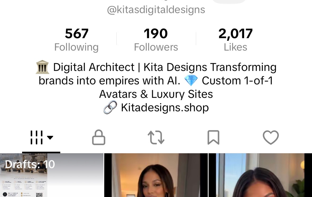 Kita Designs TikTok grid preview